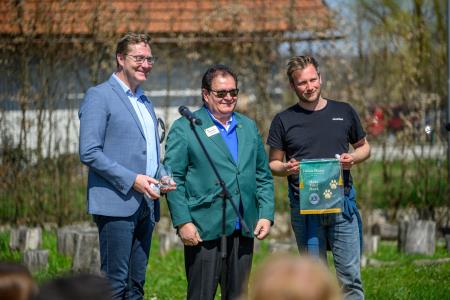 Evropski poslanec Vladimir Prebilič, Fabricio Oliveira in župan Gregor Košir